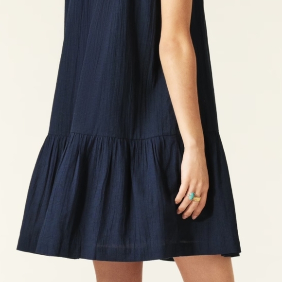 ba&sh Bluma Mini Dress Navy Marine   Flared Cut-Out V-Neck  Size Small (1) NWT - Picture 16 of 16